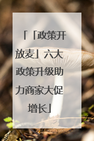 「政策开放麦」六大政策升级助力商家大促增长