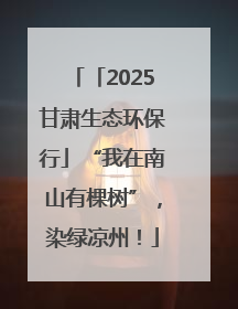 「2025甘肃生态环保行」“我在南山有棵树”，染绿凉州！