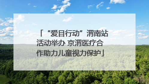 “爱目行动”渭南站活动举办 京渭医疗合作助力儿童视力保护