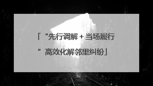 “先行调解＋当场履行”高效化解邻里纠纷