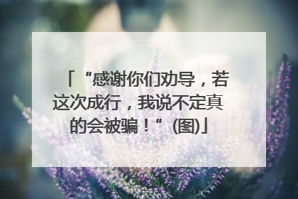 “感谢你们劝导，若这次成行，我说不定真的会被骗！”(图)