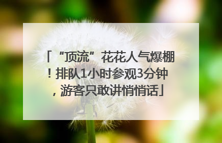 “顶流”花花人气爆棚！排队1小时参观3分钟，游客只敢讲悄悄话