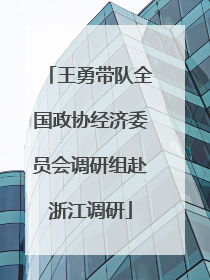 王勇带队全国政协经济委员会调研组赴浙江调研
