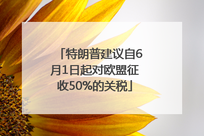 特朗普建议自6月1日起对欧盟征收50%的关税
