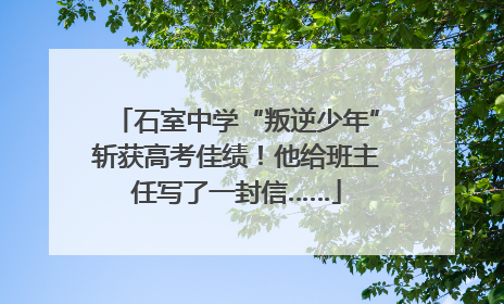 石室中学“叛逆少年”斩获高考佳绩！他给班主任写了一封信……