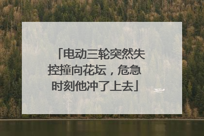 电动三轮突然失控撞向花坛，危急时刻他冲了上去