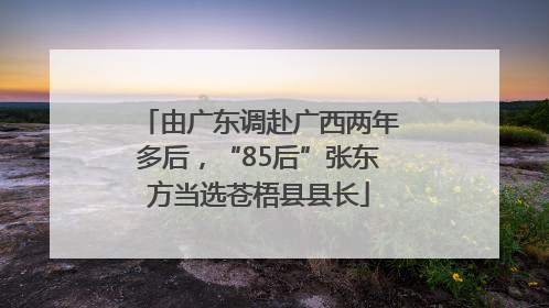 由广东调赴广西两年多后，“85后”张东方当选苍梧县县长