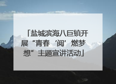 盐城滨海八巨镇开展“青春‘阅’燃梦想”主题宣讲活动