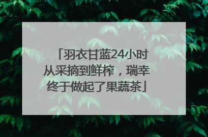 羽衣甘蓝24小时从采摘到鲜榨，瑞幸终于做起了果蔬茶