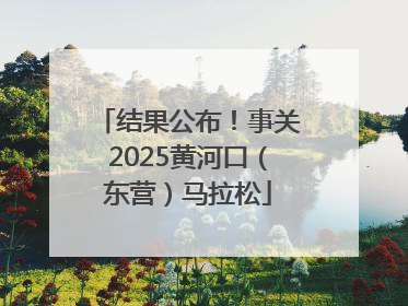 结果公布！事关2025黄河口（东营）马拉松