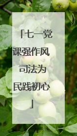 七一党课强作风 司法为民践初心