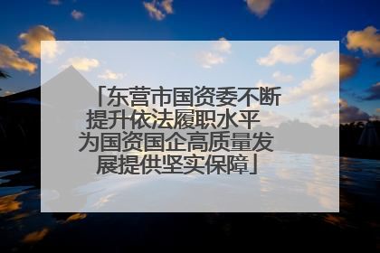 东营市国资委不断提升依法履职水平 为国资国企高质量发展提供坚实保障