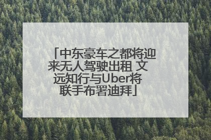中东豪车之都将迎来无人驾驶出租 文远知行与Uber将联手布署迪拜