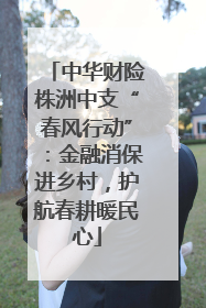 中华财险株洲中支“春风行动”：金融消保进乡村，护航春耕暖民心