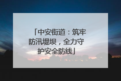 中安街道：筑牢防汛堤坝，全力守护安全防线