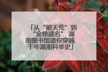 从“破天荒”到“金榜题名” 湖南图书馆邀你穿越千年湖湘科举史