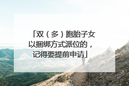 双（多）胞胎子女以捆绑方式派位的，记得要提前申请
