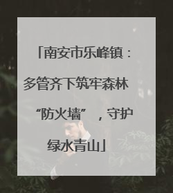 南安市乐峰镇：多管齐下筑牢森林“防火墙”，守护绿水青山