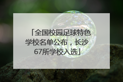 全国校园足球特色学校名单公布，长沙67所学校入选