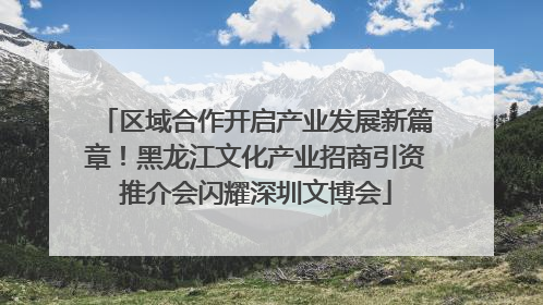 区域合作开启产业发展新篇章！黑龙江文化产业招商引资推介会闪耀深圳文博会