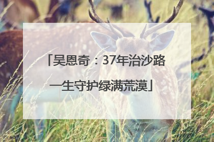 吴恩奇：37年治沙路 一生守护绿满荒漠