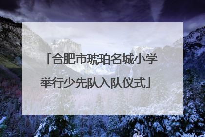 合肥市琥珀名城小学举行少先队入队仪式