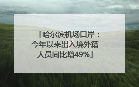 哈尔滨机场口岸：今年以来出入境外籍人员同比增49%