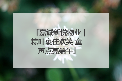 嘉诚新悦物业｜粽叶裹住欢笑 童声点亮端午