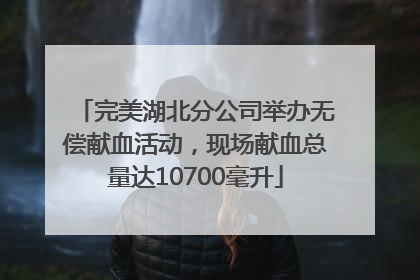 完美湖北分公司举办无偿献血活动，现场献血总量达10700毫升