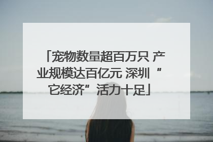 宠物数量超百万只 产业规模达百亿元 深圳“它经济”活力十足