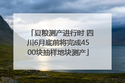 夏粮测产进行时 四川6月底前将完成4500块抽样地块测产