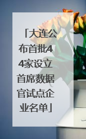 大连公布首批44家设立首席数据官试点企业名单