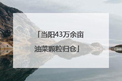 当阳43万余亩油菜颗粒归仓