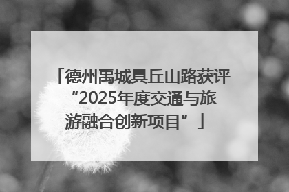 德州禹城具丘山路获评“2025年度交通与旅游融合创新项目”