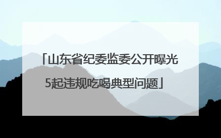 山东省纪委监委公开曝光5起违规吃喝典型问题