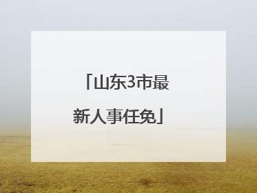 山东3市最新人事任免