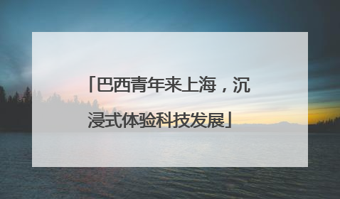 巴西青年来上海，沉浸式体验科技发展