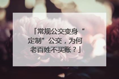 常规公交变身“定制”公交，为何老百姓不买账？