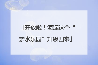 开放啦！海淀这个“亲水乐园”升级归来