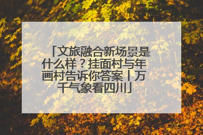文旅融合新场景是什么样？挂面村与年画村告诉你答案丨万千气象看四川