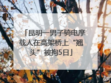 昆明一男子骑电摩载人在高架桥上“翘头”被拘5日
