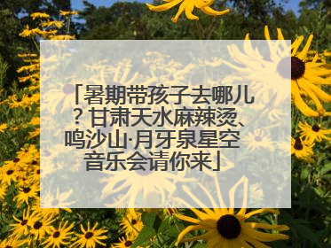 暑期带孩子去哪儿？甘肃天水麻辣烫、鸣沙山·月牙泉星空音乐会请你来