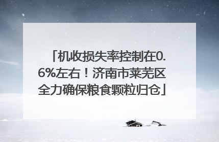 机收损失率控制在0.6%左右！济南市莱芜区全力确保粮食颗粒归仓