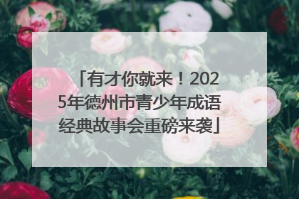 有才你就来！2025年德州市青少年成语经典故事会重磅来袭