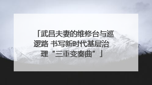 武昌夫妻的维修台与巡逻路 书写新时代基层治理“三重变奏曲”