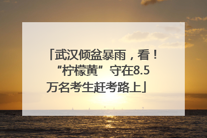 武汉倾盆暴雨，看！“柠檬黄”守在8.5万名考生赶考路上