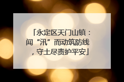 永定区天门山镇：闻“汛”而动筑防线，守土尽责护平安