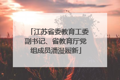 江苏省委教育工委副书记、省教育厅党组成员潘漫履新