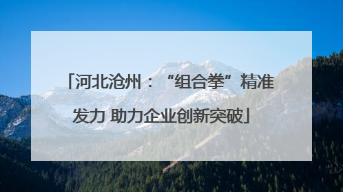 河北沧州：“组合拳”精准发力 助力企业创新突破