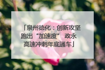 泉州德化：创新攻坚跑出“加速度” 政永高速冲刺年底通车